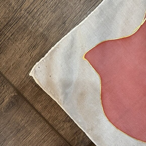 Vintage Silk Handpainted Scarf Watercolor Hand rolled Pastel - Picture 10 of 11